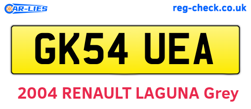 GK54UEA are the vehicle registration plates.