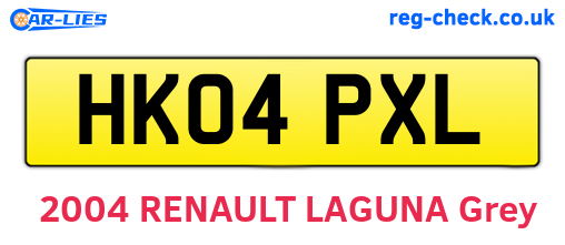 HK04PXL are the vehicle registration plates.