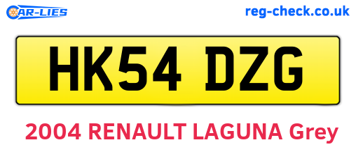 HK54DZG are the vehicle registration plates.