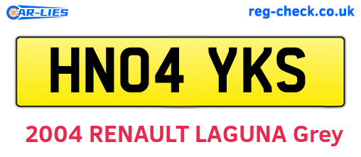 HN04YKS are the vehicle registration plates.