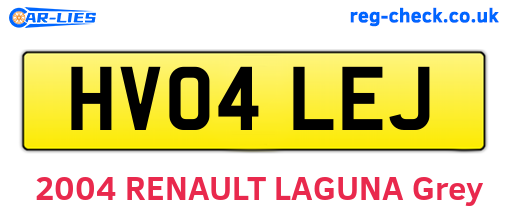 HV04LEJ are the vehicle registration plates.