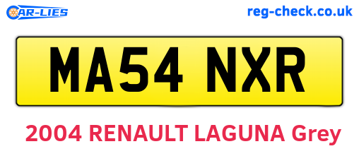 MA54NXR are the vehicle registration plates.