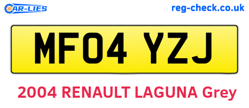 MF04YZJ are the vehicle registration plates.
