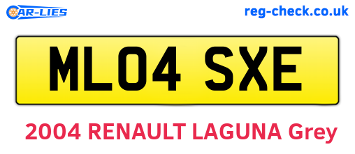 ML04SXE are the vehicle registration plates.
