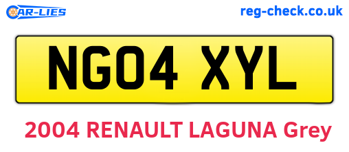 NG04XYL are the vehicle registration plates.
