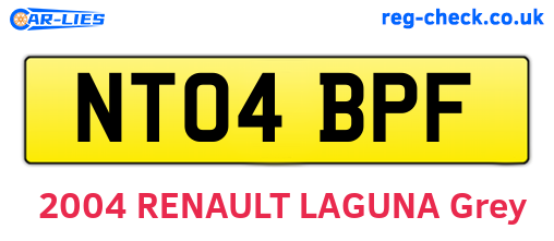 NT04BPF are the vehicle registration plates.
