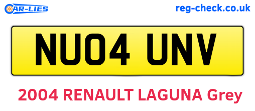 NU04UNV are the vehicle registration plates.