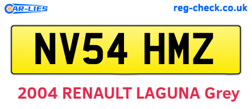 NV54HMZ are the vehicle registration plates.