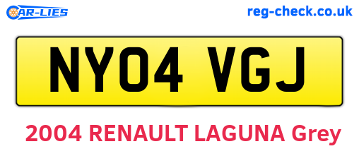 NY04VGJ are the vehicle registration plates.