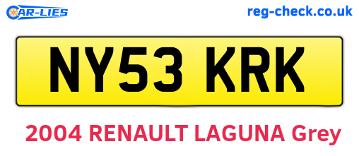 NY53KRK are the vehicle registration plates.