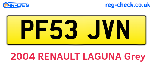 PF53JVN are the vehicle registration plates.
