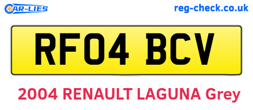 RF04BCV are the vehicle registration plates.