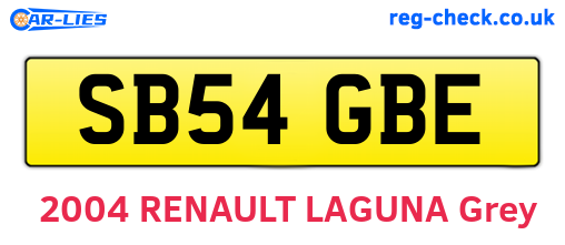 SB54GBE are the vehicle registration plates.