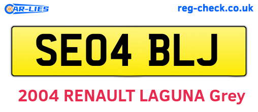 SE04BLJ are the vehicle registration plates.