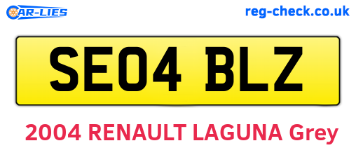 SE04BLZ are the vehicle registration plates.