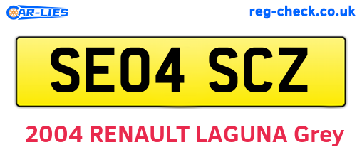 SE04SCZ are the vehicle registration plates.