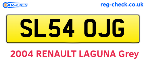 SL54OJG are the vehicle registration plates.