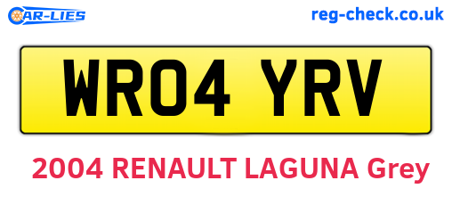 WR04YRV are the vehicle registration plates.