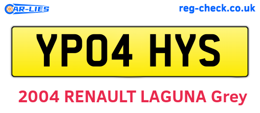 YP04HYS are the vehicle registration plates.