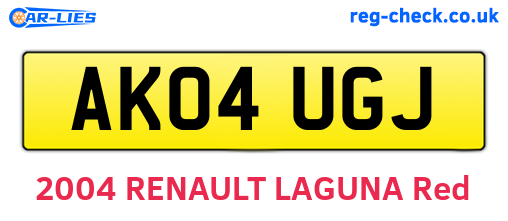 AK04UGJ are the vehicle registration plates.