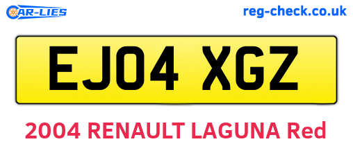 EJ04XGZ are the vehicle registration plates.