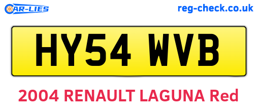 HY54WVB are the vehicle registration plates.