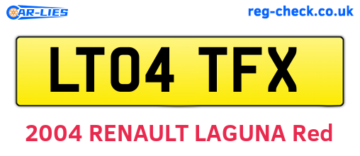 LT04TFX are the vehicle registration plates.