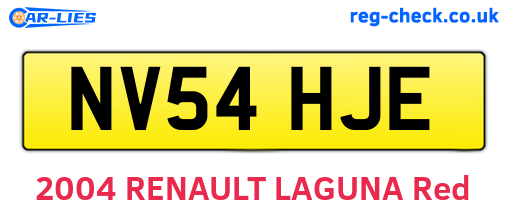 NV54HJE are the vehicle registration plates.