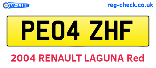 PE04ZHF are the vehicle registration plates.