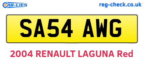 SA54AWG are the vehicle registration plates.