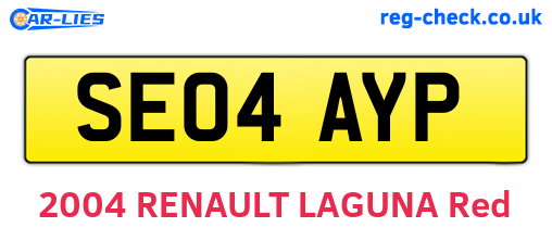 SE04AYP are the vehicle registration plates.
