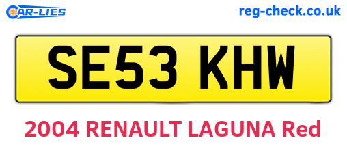 SE53KHW are the vehicle registration plates.