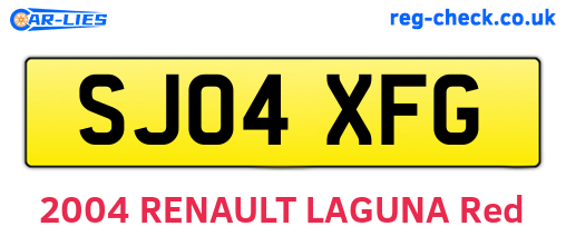 SJ04XFG are the vehicle registration plates.