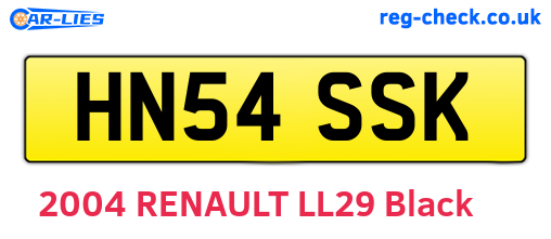 HN54SSK are the vehicle registration plates.