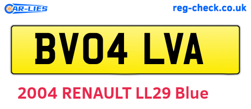 BV04LVA are the vehicle registration plates.