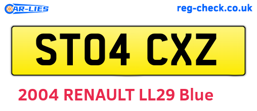 ST04CXZ are the vehicle registration plates.