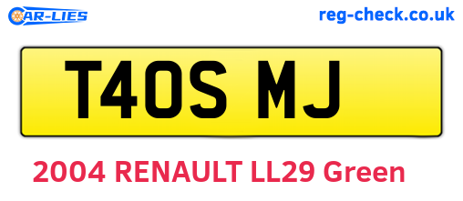 T40SMJ are the vehicle registration plates.