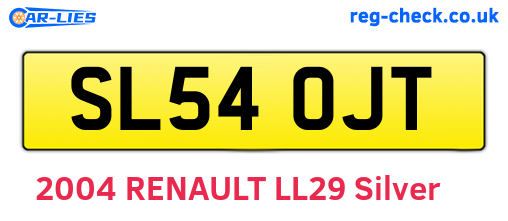 SL54OJT are the vehicle registration plates.