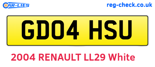 GD04HSU are the vehicle registration plates.