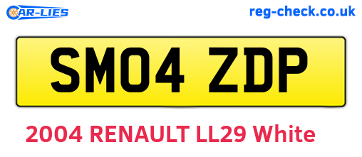 SM04ZDP are the vehicle registration plates.