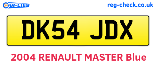 DK54JDX are the vehicle registration plates.