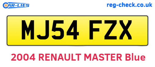 MJ54FZX are the vehicle registration plates.