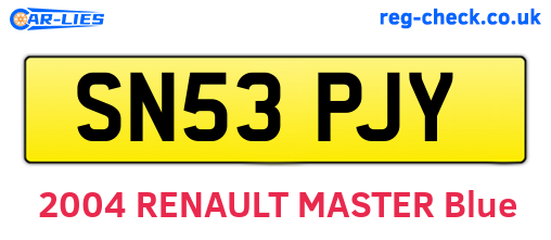 SN53PJY are the vehicle registration plates.