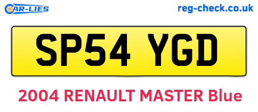 SP54YGD are the vehicle registration plates.