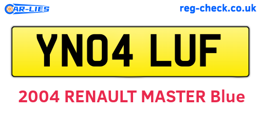 YN04LUF are the vehicle registration plates.
