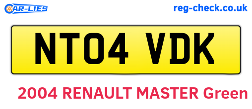NT04VDK are the vehicle registration plates.