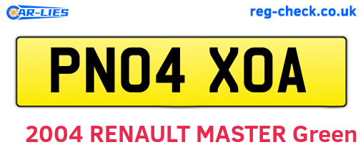 PN04XOA are the vehicle registration plates.