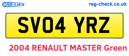 SV04YRZ are the vehicle registration plates.