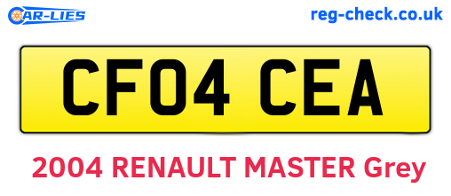 CF04CEA are the vehicle registration plates.