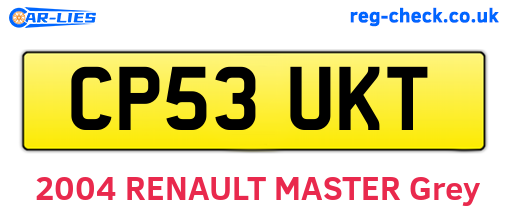 CP53UKT are the vehicle registration plates.